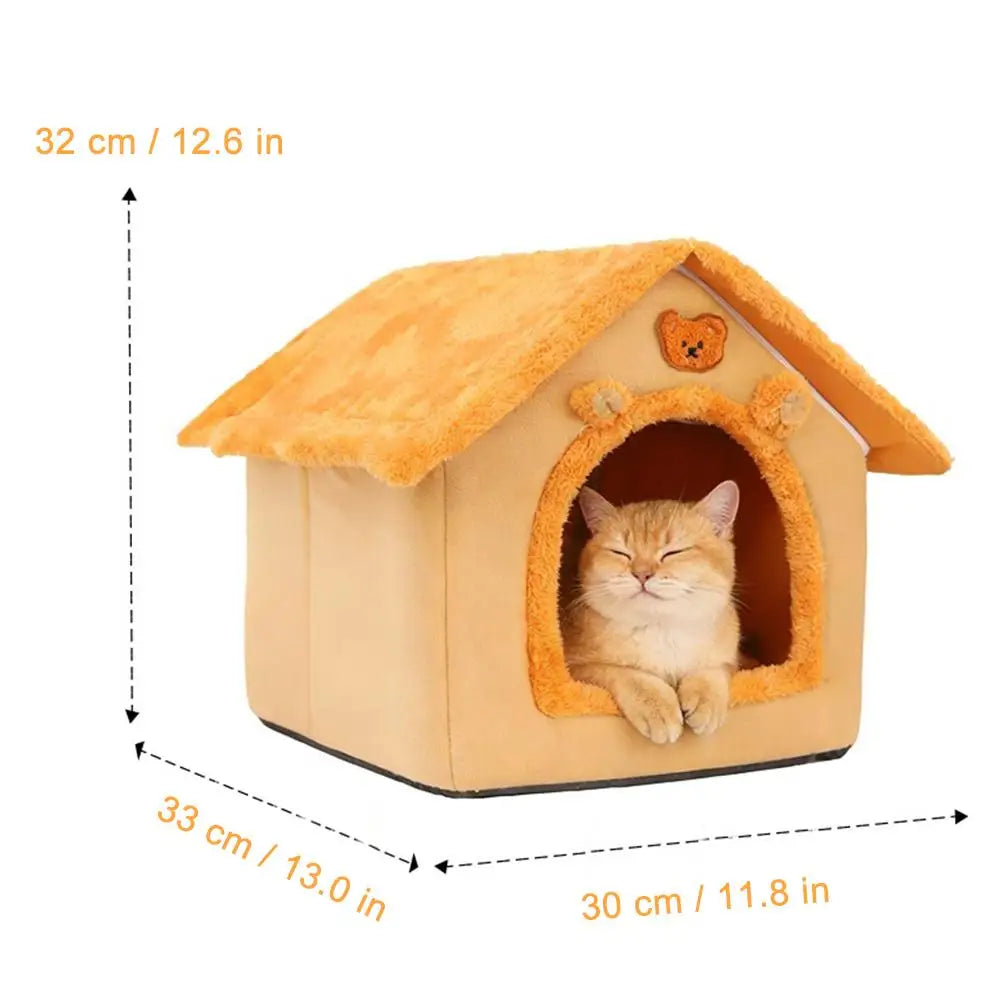 Thickened Winter Warm Pet House All-Season Detachable Washable Dog Cat House for Small Dogs Teddy Cute Comfortable