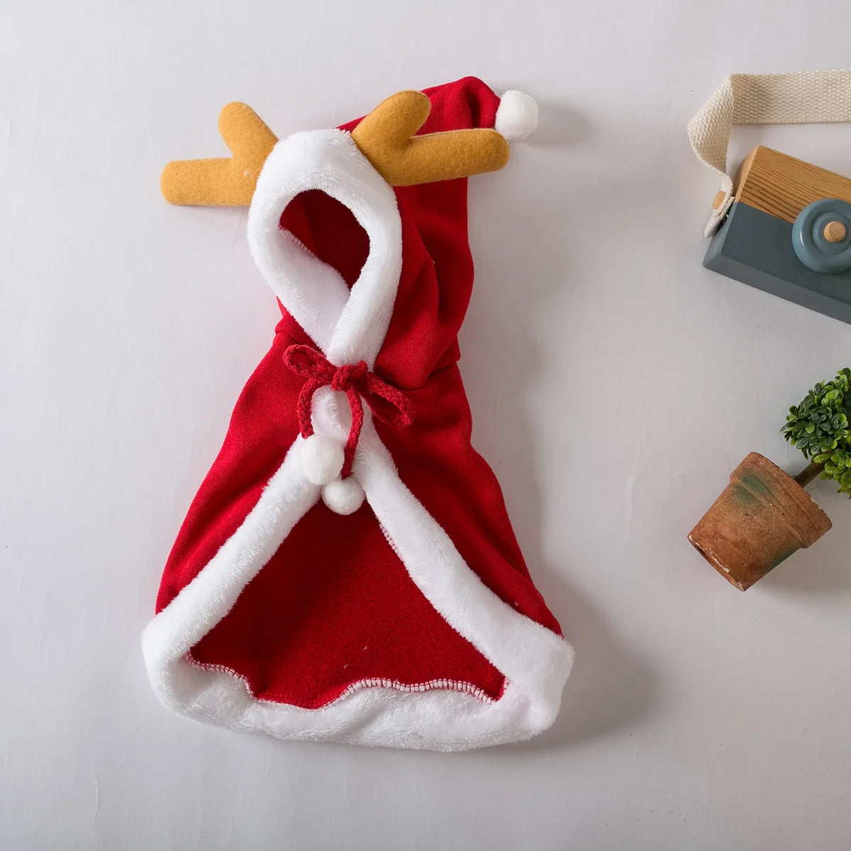 Christmas Pet Costume Hooded Cape Funny Cat and Dog Party Cloak Cute Festive Pet Outfit for Xmas