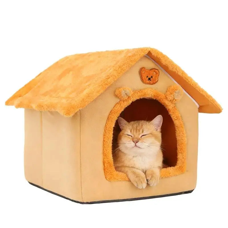 Thickened Winter Warm Pet House All-Season Detachable Washable Dog Cat House for Small Dogs Teddy Cute Comfortable