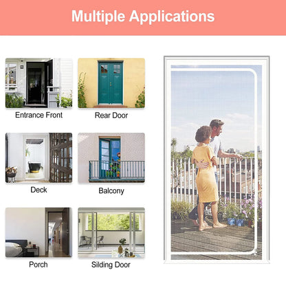 Customized Size Zipper Reinforced Cat Fiberglass Door Screen up & Left Opening Shape Curtain Anti-Mosquito Pet Mesh Door Screen