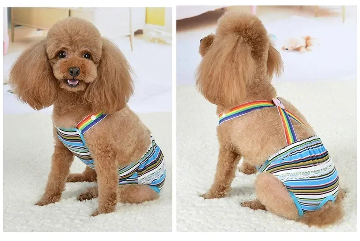 Female Dog Sanitary Panties Breathable Strap Type Reusable Washable Pet Diaper Shorts Summer Thin Heat Period for Teddy Dogs