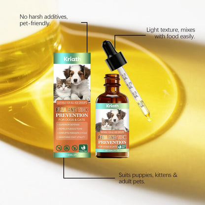 Dogs Cats Dewormer Drops Natural Deworming Supplement Intestinal Parasite Control Protect Repel Dual Effect Pet Dewormer Liquid