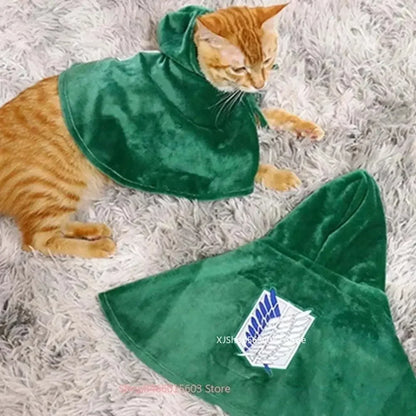 Dog Cat Cloak Christmas Anime Halloween Attack Titaner Pet Cape Shingeki No Kyojin Surveycosplay Costume Photograph Prop Gifts