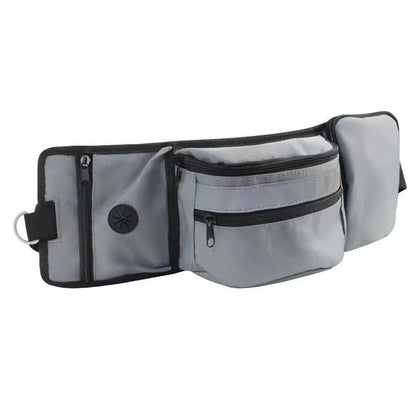 Outdoor Training Waist Bag with Detachable Doggy Training Treat Bag Reflective Waist Pack for Pet Walking, Running Leash Storage