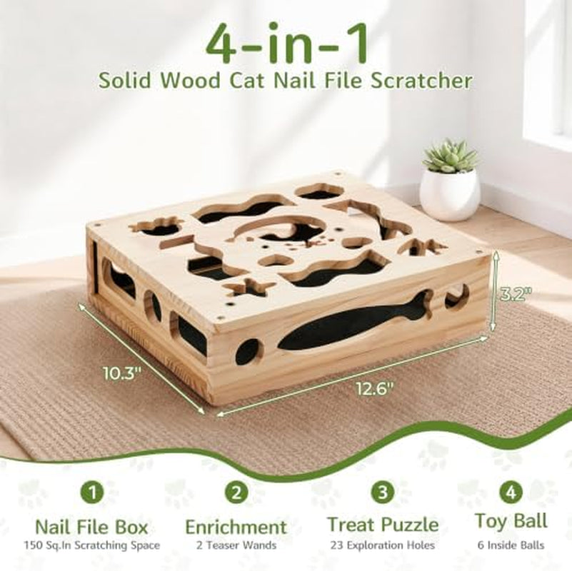 Cat Nail File Scratcher Box with Sandpaper Liner
