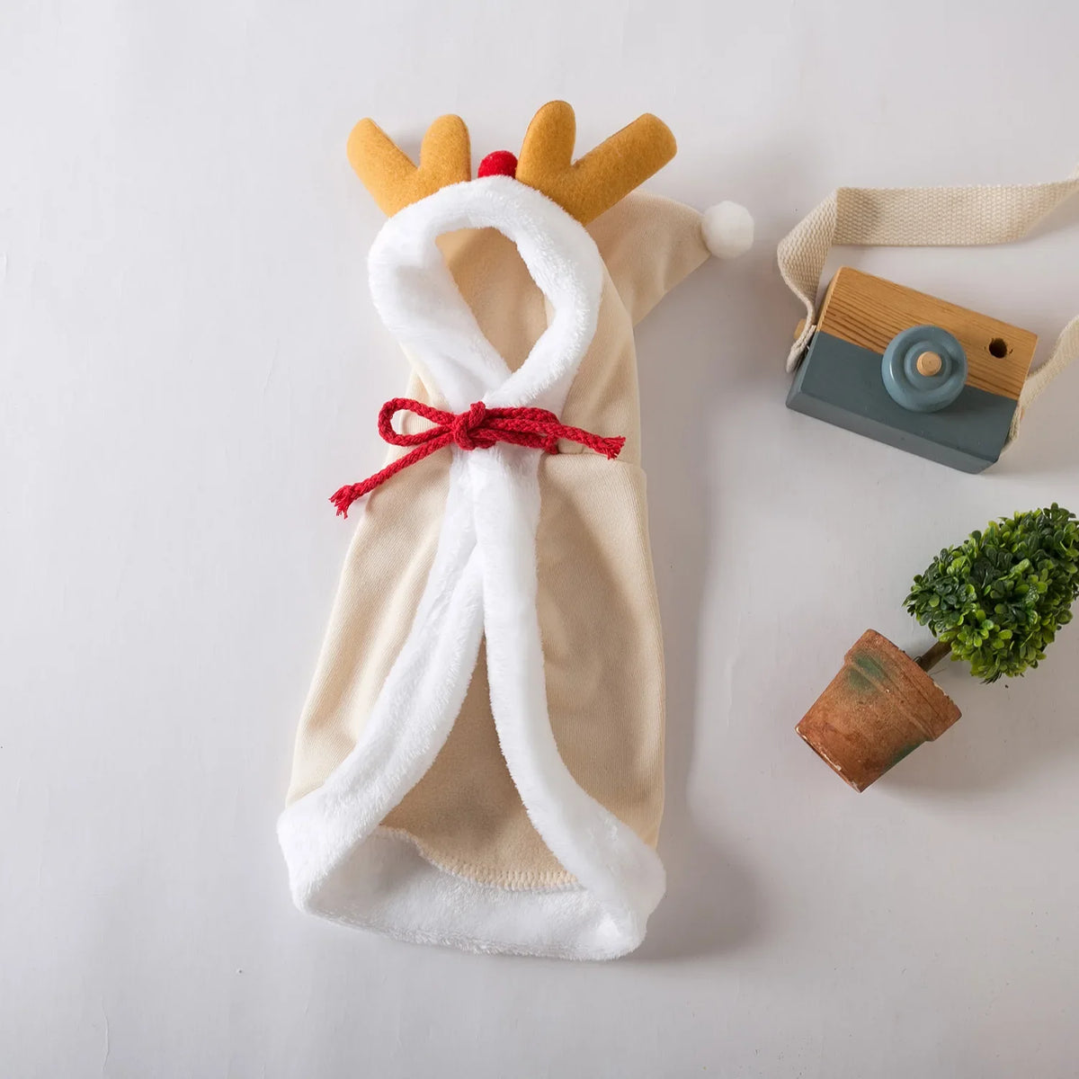 Christmas Pet Costume Hooded Cape Funny Cat and Dog Party Cloak Cute Festive Pet Outfit for Xmas