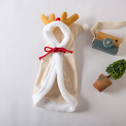 Christmas Pet Costume Hooded Cape Funny Cat and Dog Party Cloak Cute Festive Pet Outfit for Xmas