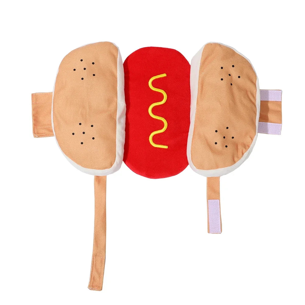 Funny Pet Hot Dog Costume Dog Clothes Cat Apparel Cute Halloween Outfit for Birthday Party Christmas Photo Shoot Pet Supplies