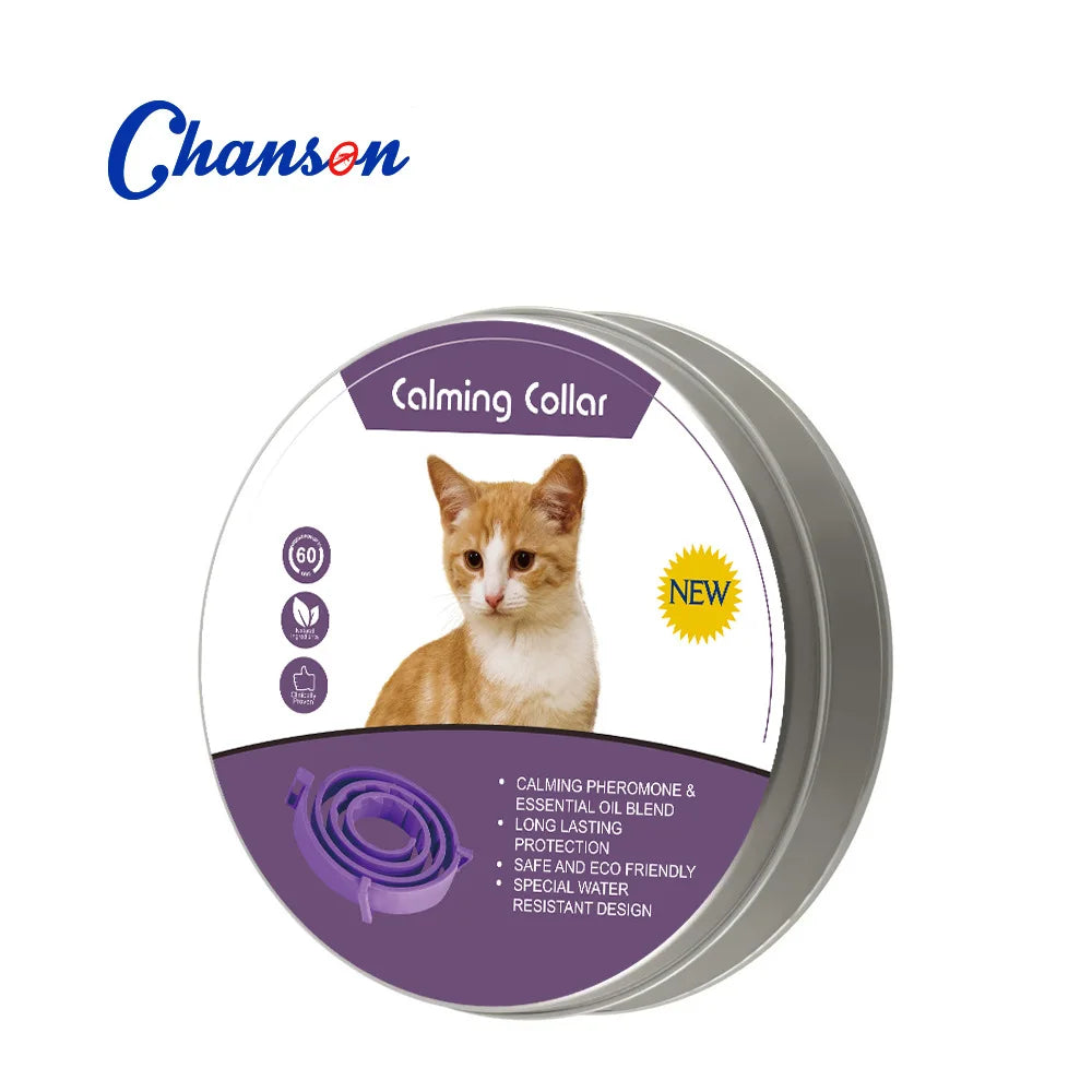 Pet Calming Collar for Cats Dogs Adjustable Anxiety Pheromone Reducing Pet Collar Lasting Natural Calm Relax Soothing Collars
