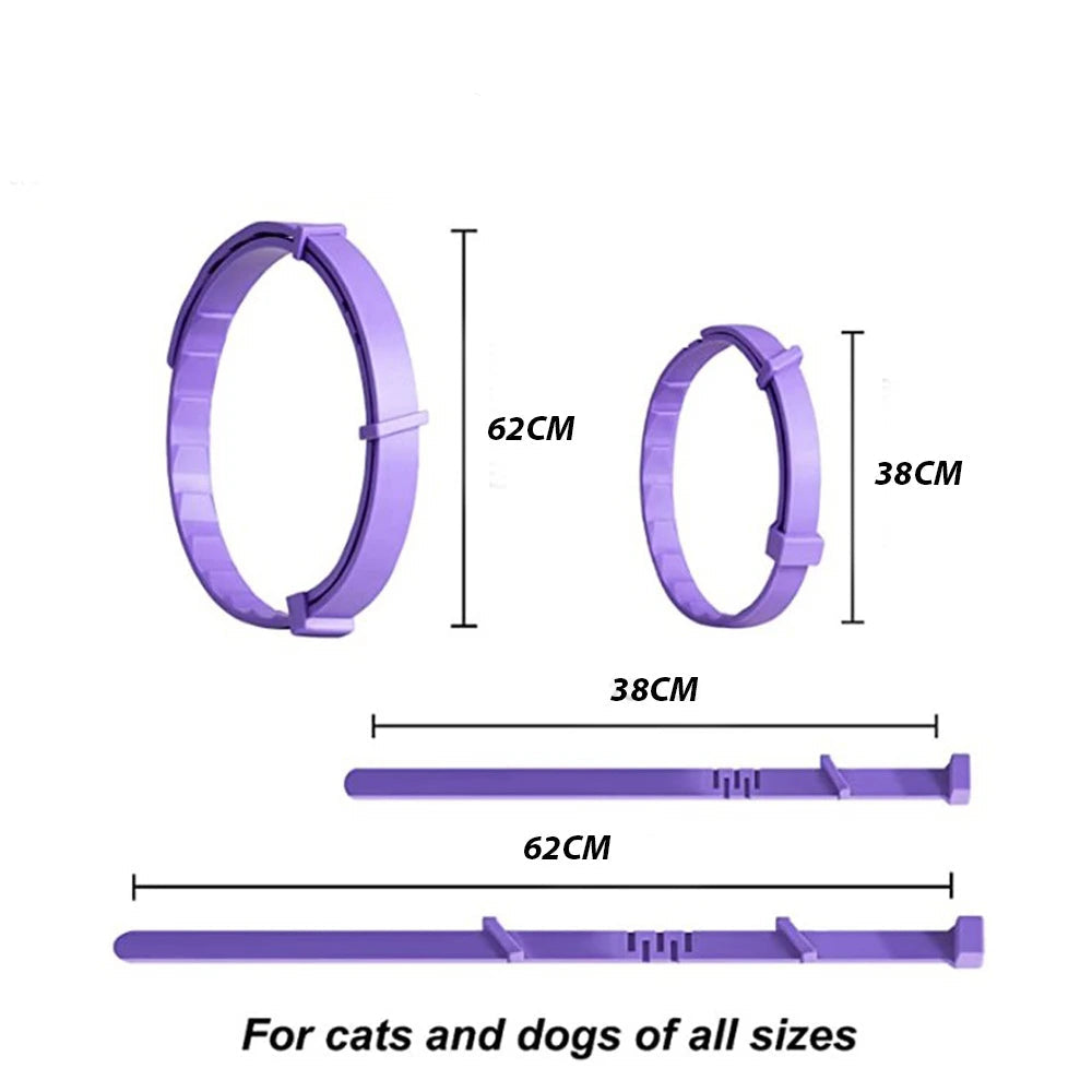 Pet Calming Collar for Cats Dogs Adjustable Anxiety Pheromone Reducing Pet Collar Lasting Natural Calm Relax Soothing Collars