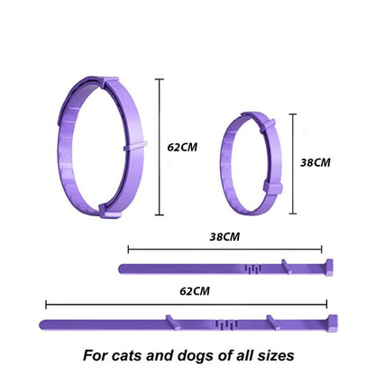 Pet Calming Collar for Cats Dogs Adjustable Anxiety Pheromone Reducing Pet Collar Lasting Natural Calm Relax Soothing Collars