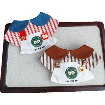 Cute Pet Chef Costume Set with Hat and Bib Collar Role Play Outfit for Dogs Cats Fun Pet Gift Birthday Party Photo Props