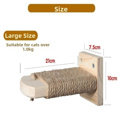 1Pc/4Pcs Wooden Cat Climbing Shelves Sisal Cover Wall Mounted Cat Scratcher Furniture Pet Stairs Toy Scratching Board