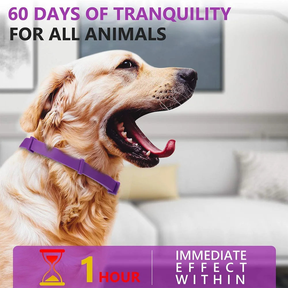 Pet Calming Collar for Cats Dogs Adjustable Anxiety Pheromone Reducing Pet Collar Lasting Natural Calm Relax Soothing Collars