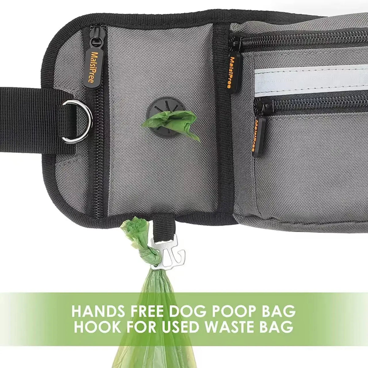 Outdoor Training Waist Bag with Detachable Doggy Training Treat Bag Reflective Waist Pack for Pet Walking, Running Leash Storage