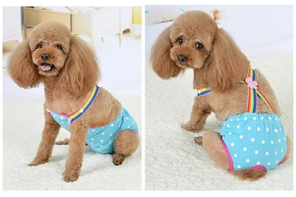 Female Dog Sanitary Panties Breathable Strap Type Reusable Washable Pet Diaper Shorts Summer Thin Heat Period for Teddy Dogs