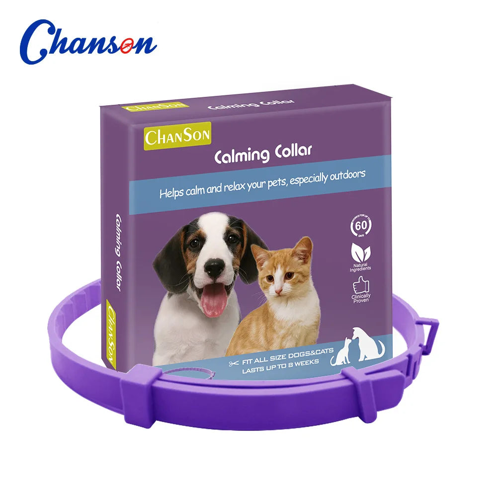 Pet Calming Collar for Cats Dogs Adjustable Anxiety Pheromone Reducing Pet Collar Lasting Natural Calm Relax Soothing Collars