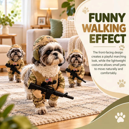 Pet Tactical Soldier Costume with Helmet, for Small Medium Dogs & Cats，M