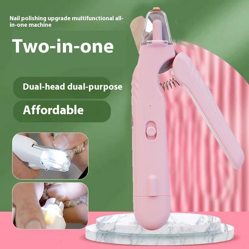 2-in-1 LED Pet Nail Clippers - Safe & Easy Dog & Cat Nail Trimmer with Blood Line Scissors