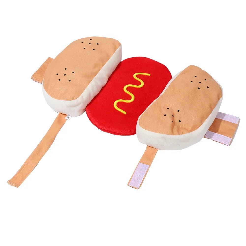 Funny Pet Hot Dog Costume Dog Clothes Cat Apparel Cute Halloween Outfit for Birthday Party Christmas Photo Shoot Pet Supplies