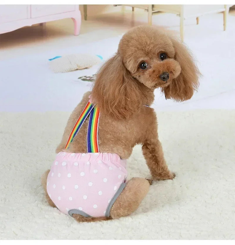 Female Dog Sanitary Panties Breathable Strap Type Reusable Washable Pet Diaper Shorts Summer Thin Heat Period for Teddy Dogs