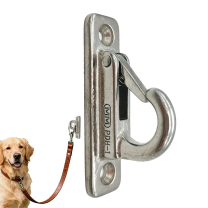 Heavy Duty Stainless Steel Dog Leash Holder Wall Mounted Secure Indoor Outdoor Use Enclosed Pet Tie Out Hook Easy Install