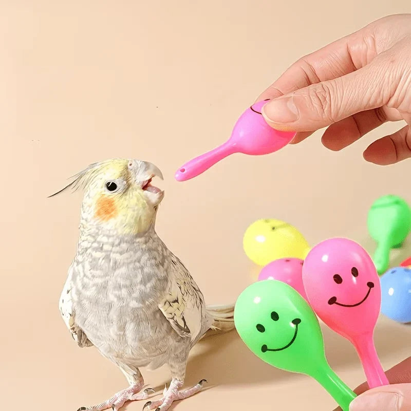 10Pcs Parrot Chewing Toys - Parrot Bell Toys for Relieving Boredom and Self-Amusement, Colorful Joyful Spoon Balls