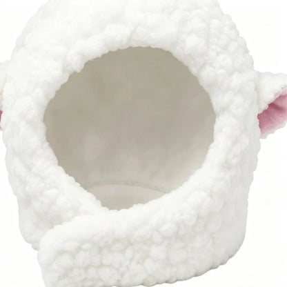NEW Cat Winter Headwear Cute Sheep Shaped Washable Breathable Kitten Puppy Winter Headwear Covers for Halloween Party Festival