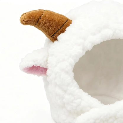 NEW Cat Winter Headwear Cute Sheep Shaped Washable Breathable Kitten Puppy Winter Headwear Covers for Halloween Party Festival