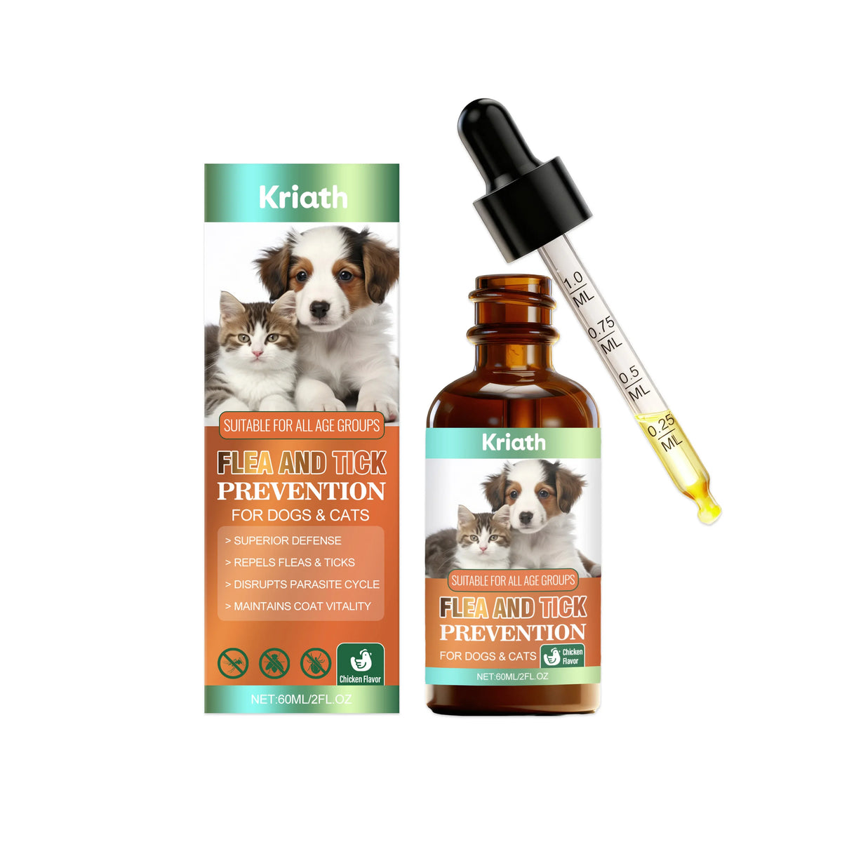 Dogs Cats Dewormer Drops Natural Deworming Supplement Intestinal Parasite Control Protect Repel Dual Effect Pet Dewormer Liquid