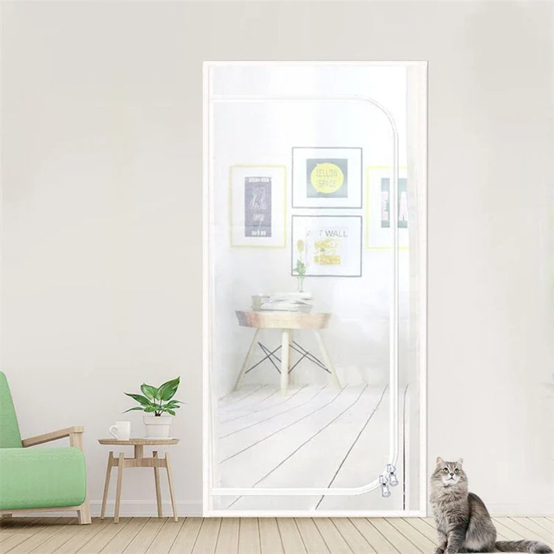 Customized Size Zipper Reinforced Cat Fiberglass Door Screen up & Left Opening Shape Curtain Anti-Mosquito Pet Mesh Door Screen