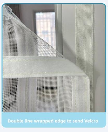 Customized Size Zipper Reinforced Cat Fiberglass Door Screen up & Left Opening Shape Curtain Anti-Mosquito Pet Mesh Door Screen