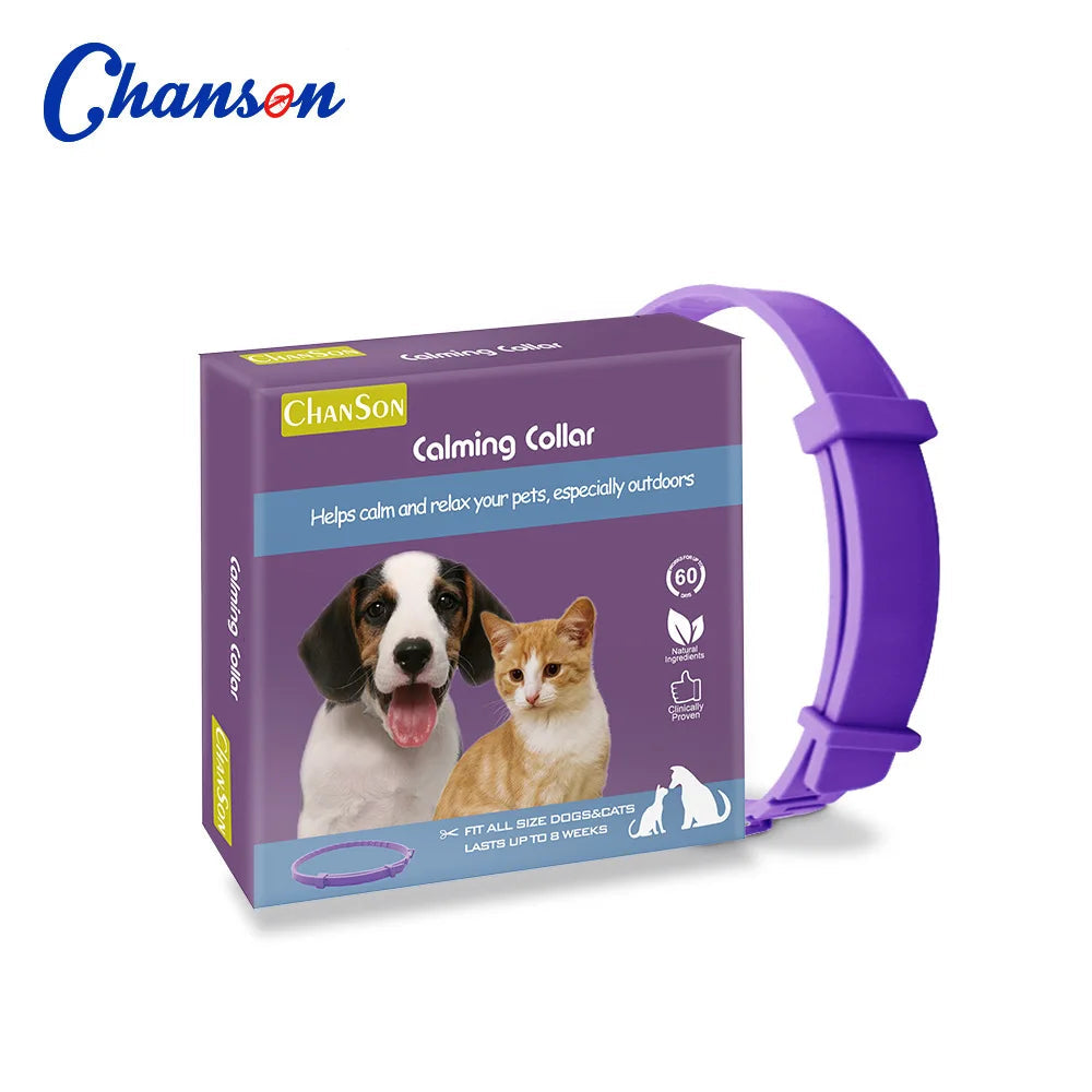 Pet Calming Collar for Cats Dogs Adjustable Anxiety Pheromone Reducing Pet Collar Lasting Natural Calm Relax Soothing Collars