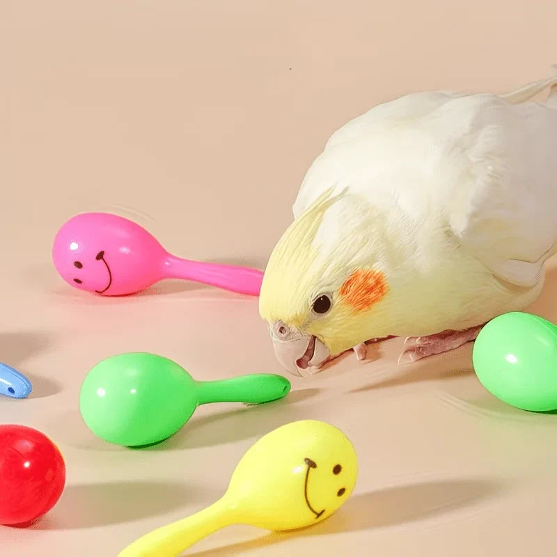 10Pcs Parrot Chewing Toys - Parrot Bell Toys for Relieving Boredom and Self-Amusement, Colorful Joyful Spoon Balls