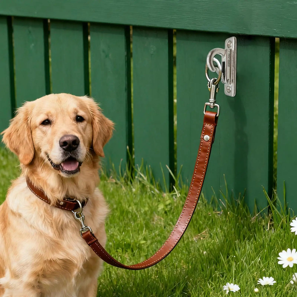 Heavy Duty Stainless Steel Dog Leash Holder Wall Mounted Secure Indoor Outdoor Use Enclosed Pet Tie Out Hook Easy Install