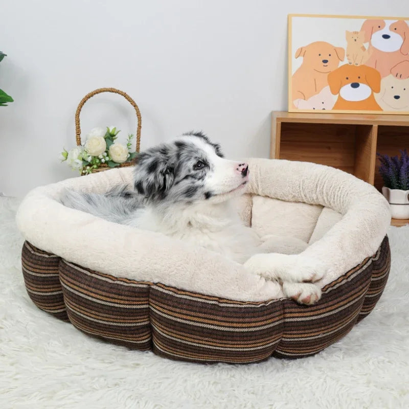Soft round Pet Beds for Small Medium Large Cats Winter Warm Puppy Sofa House Washable Non-Slip Base Pet Deep Sleeping Kennels