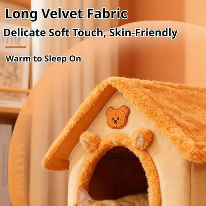 Thickened Winter Warm Pet House All-Season Detachable Washable Dog Cat House for Small Dogs Teddy Cute Comfortable