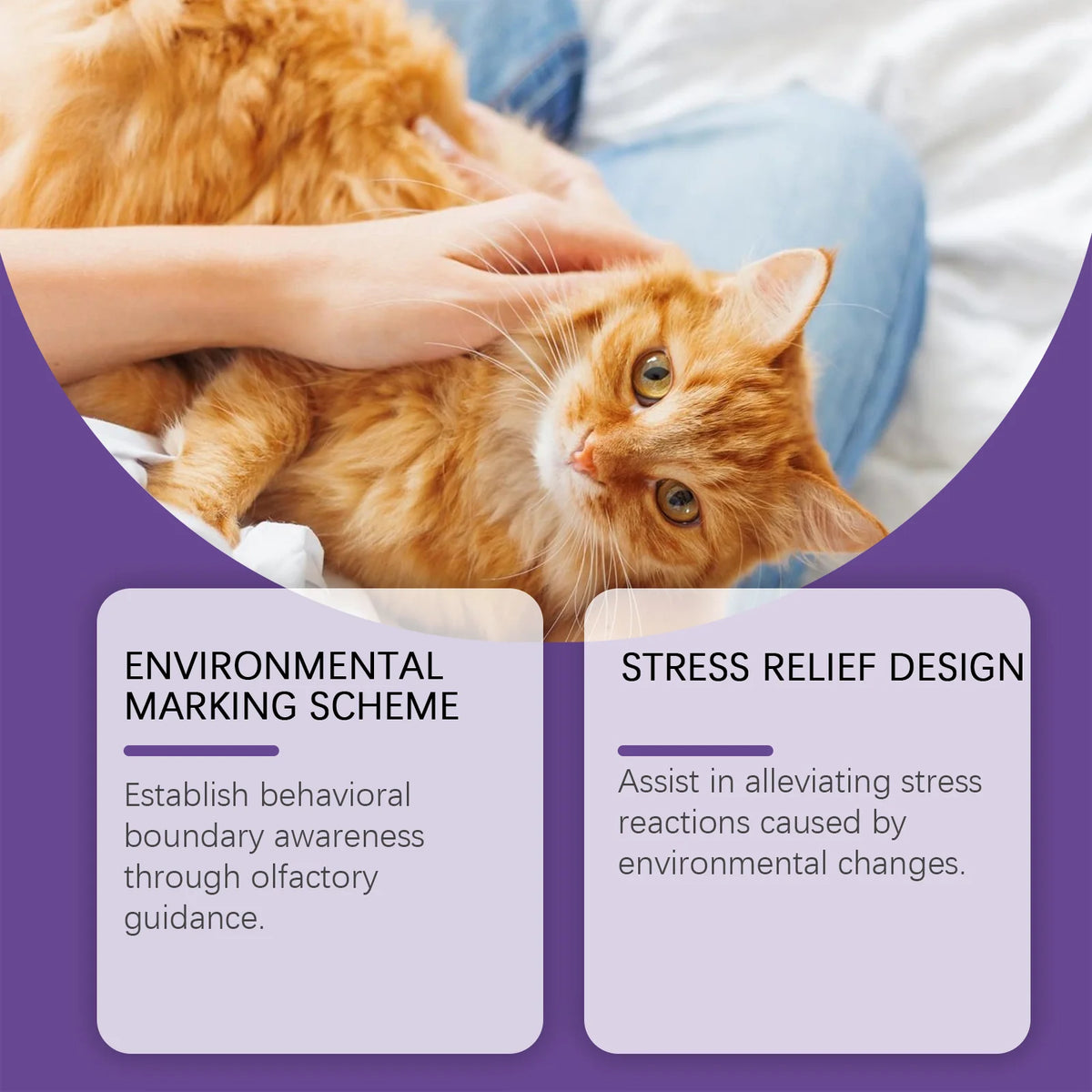 Calming Cat Spray, 60ML Natural Cat Anxiety Relief Spray for Stress & Bad Behavior Correction Product Bullet Points Natural Gentle Formula Crafted with Deionized Water, 1,2-Hexanediol and Matrine, Thi