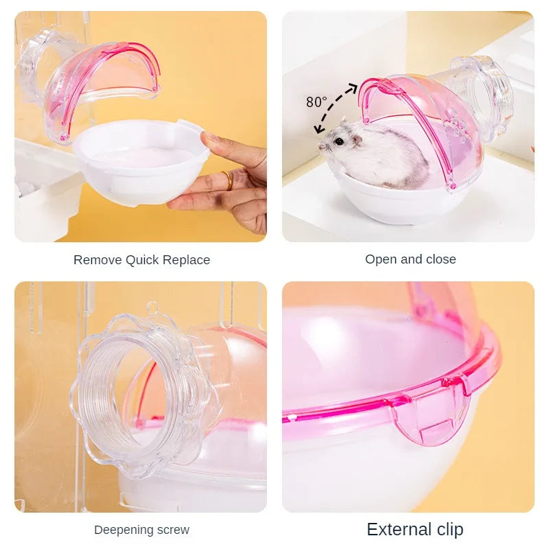 1Pc Pet Hamster Box Bath Sand Room House Bathroom Cage Box for Hamster Mouse Toilet for Small Animal Pets Supplies