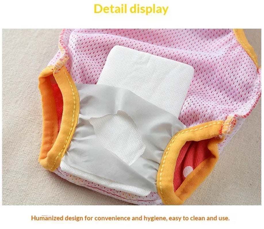Female Dog Sanitary Panties Breathable Strap Type Reusable Washable Pet Diaper Shorts Summer Thin Heat Period for Teddy Dogs