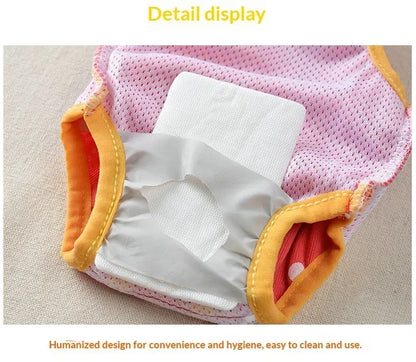 Female Dog Sanitary Panties Breathable Strap Type Reusable Washable Pet Diaper Shorts Summer Thin Heat Period for Teddy Dogs