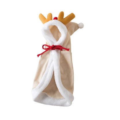 Christmas Pet Costume Hooded Cape Funny Cat and Dog Party Cloak Cute Festive Pet Outfit for Xmas
