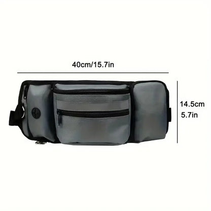 Outdoor Training Waist Bag with Detachable Doggy Training Treat Bag Reflective Waist Pack for Pet Walking, Running Leash Storage