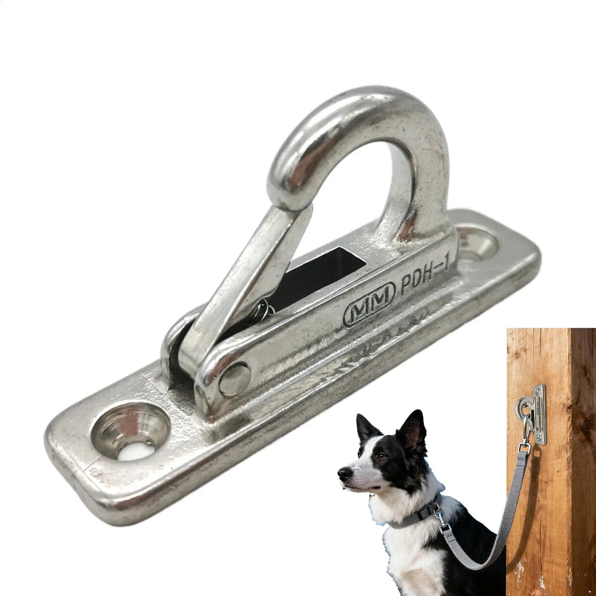 Heavy Duty Stainless Steel Dog Leash Holder Wall Mounted Secure Indoor Outdoor Use Enclosed Pet Tie Out Hook Easy Install