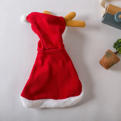 Christmas Pet Costume Hooded Cape Funny Cat and Dog Party Cloak Cute Festive Pet Outfit for Xmas