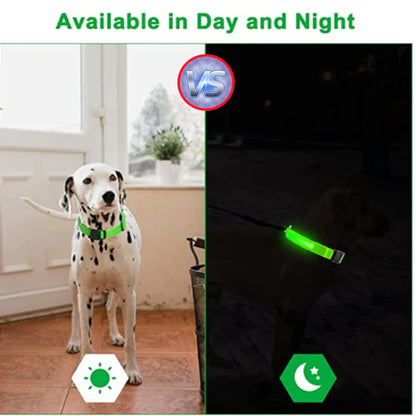 Glow & Go LED Adjustable Dog Collar - Waterproof, Flashing Safety Light for Pets