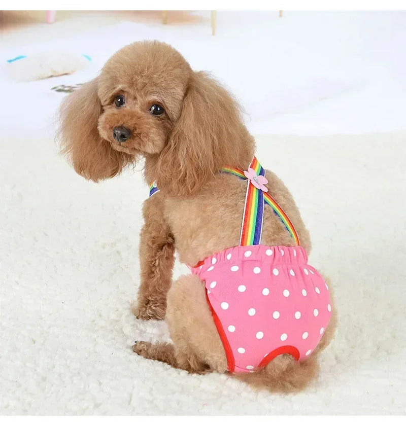 Female Dog Sanitary Panties Breathable Strap Type Reusable Washable Pet Diaper Shorts Summer Thin Heat Period for Teddy Dogs