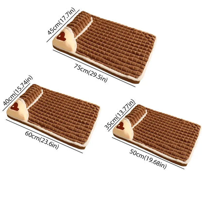 Winter Warm Dog Mat Plaid Bed for Cats Dogs Luxury Sofa for Small Medium Dogs Fluff Sleeping Removable Washable Pet Beds Z4U7