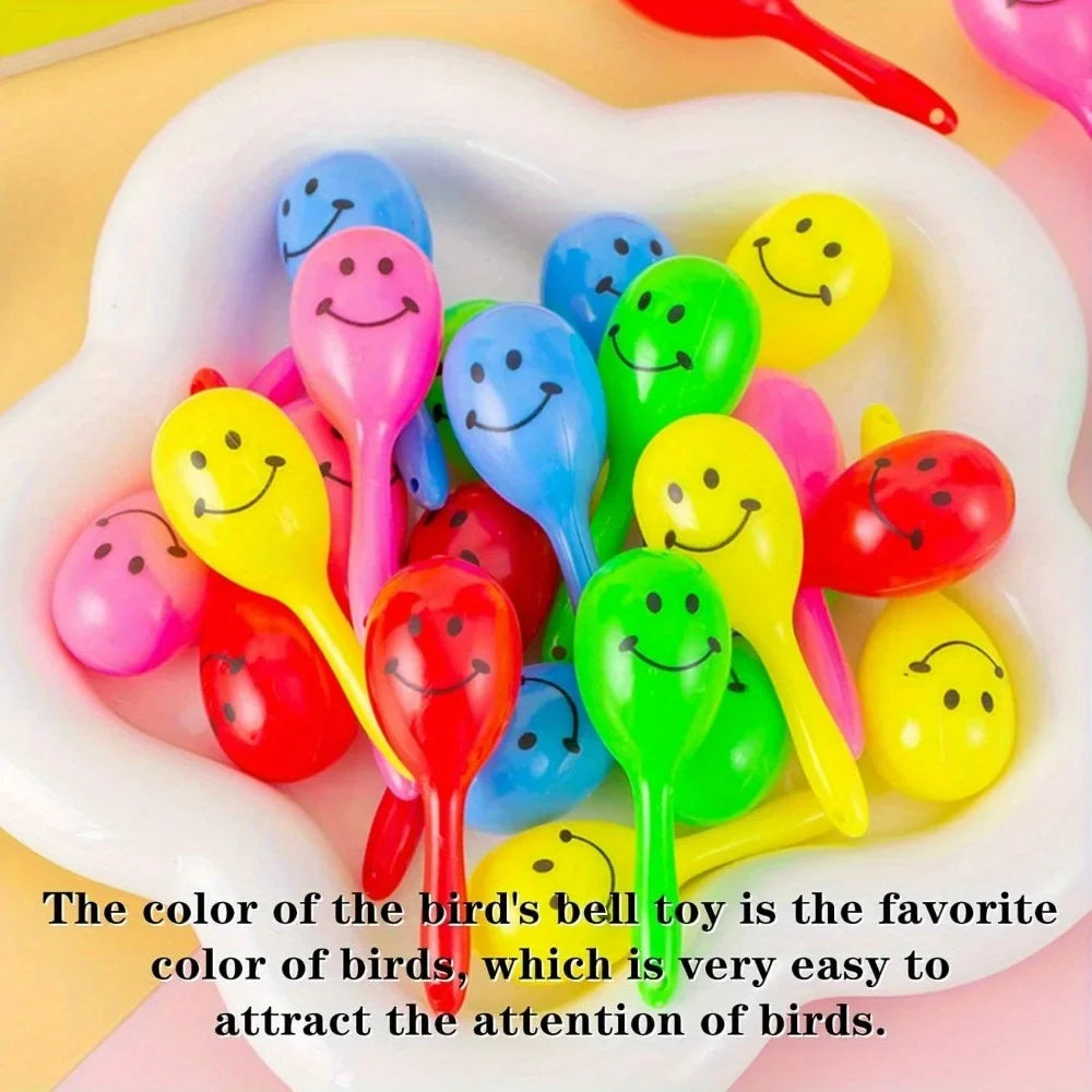 10Pcs Parrot Chewing Toys - Parrot Bell Toys for Relieving Boredom and Self-Amusement, Colorful Joyful Spoon Balls