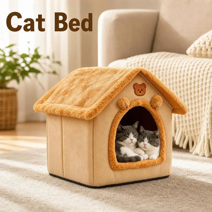 Thickened Winter Warm Pet House All-Season Detachable Washable Dog Cat House for Small Dogs Teddy Cute Comfortable